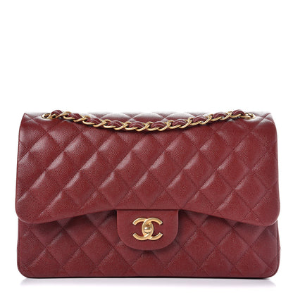Chanel Iridescent Caviar Quilted Jumbo Double Flap Burgundy 1 of 9