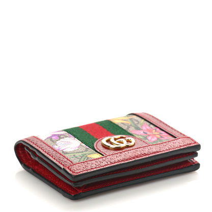 Gucci GG Supreme Monogram Flora Web Ophidia Card Case Red 4 of 9