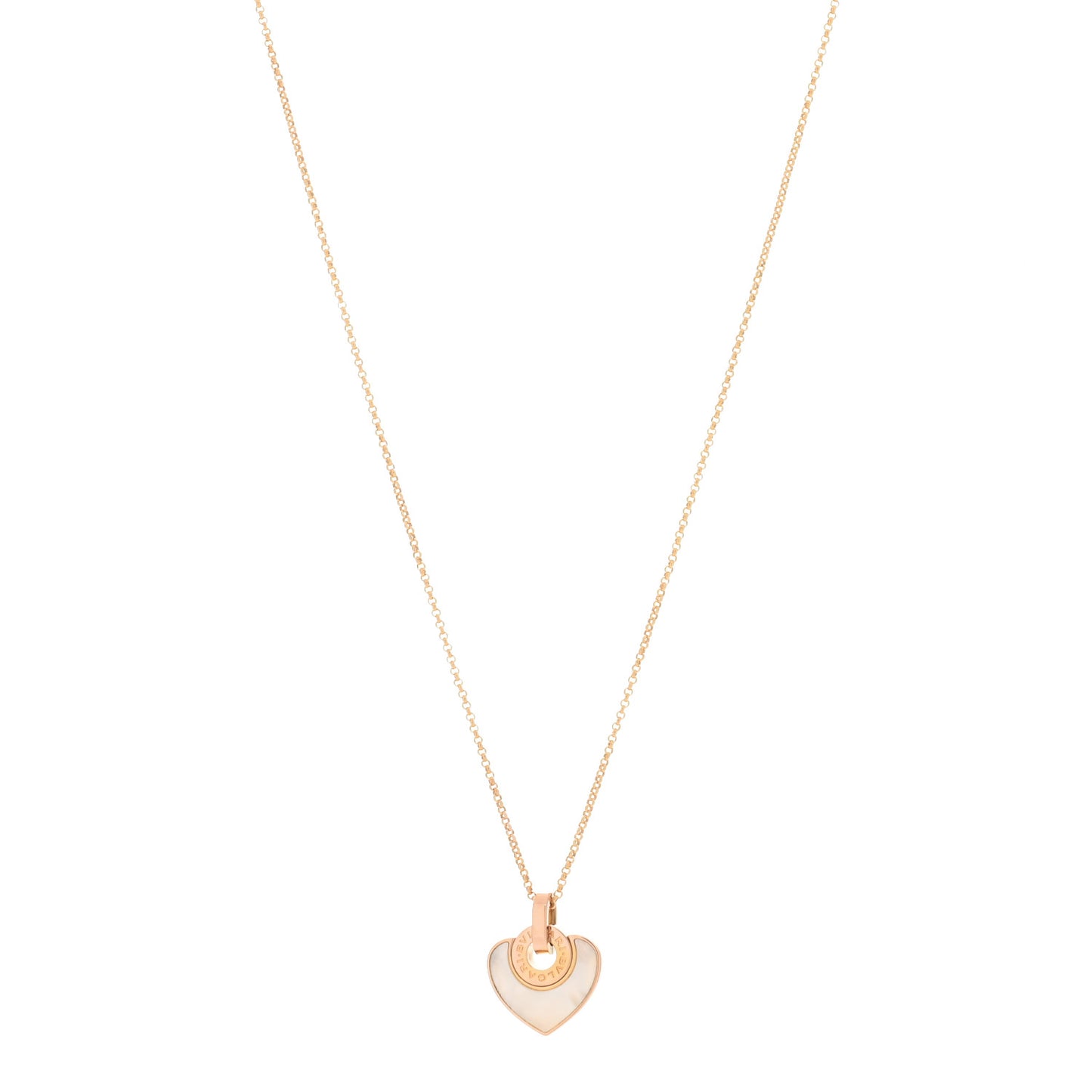 18K Rose Gold Mother of Pearl BVLGARI BVLGARI Cuore Pendant Necklace