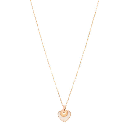 Bulgari 18K Rose Gold Mother of Pearl BVLGARI BVLGARI Cuore Pendant Necklace 1 of 3