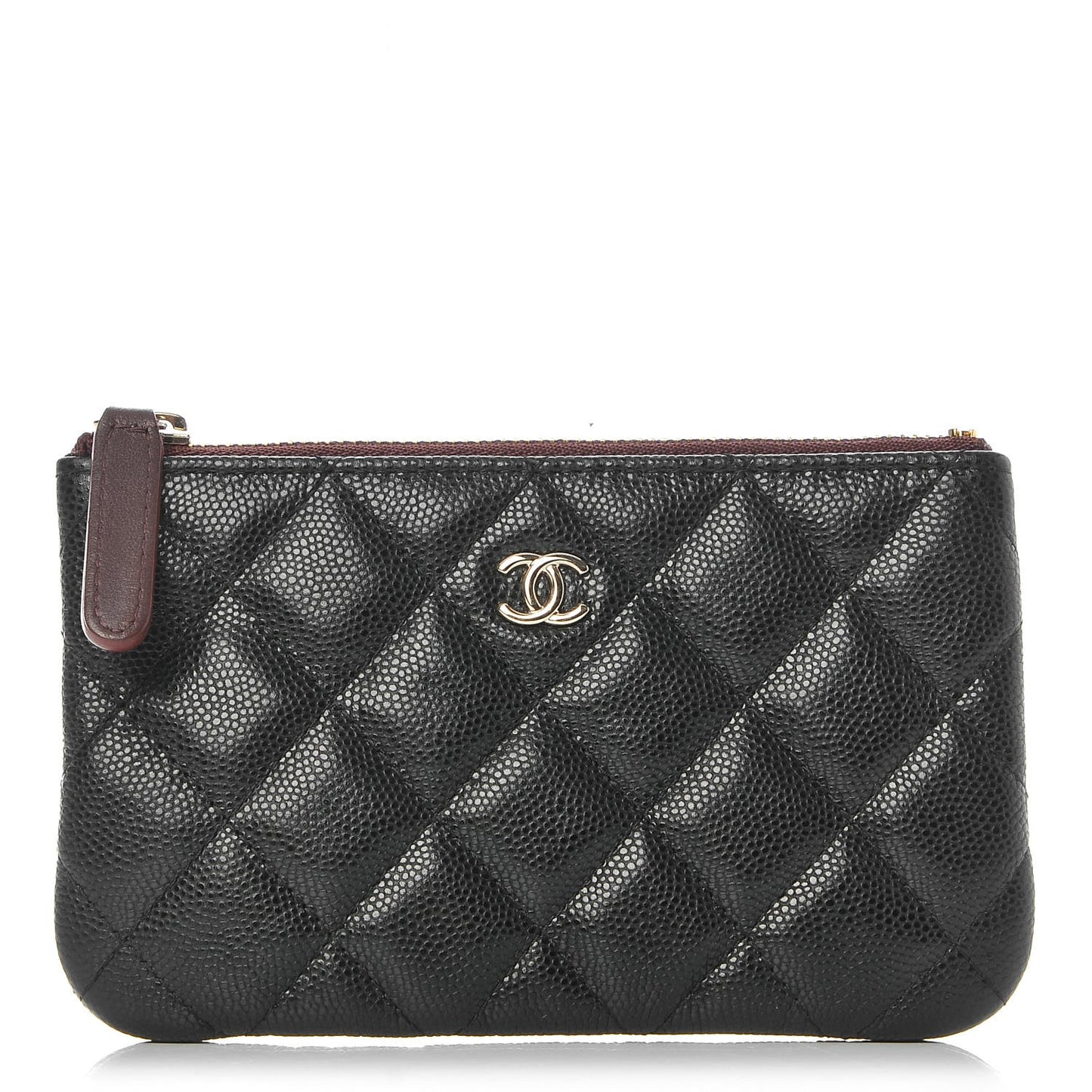 Caviar Quilted Small Cosmetic Case Black