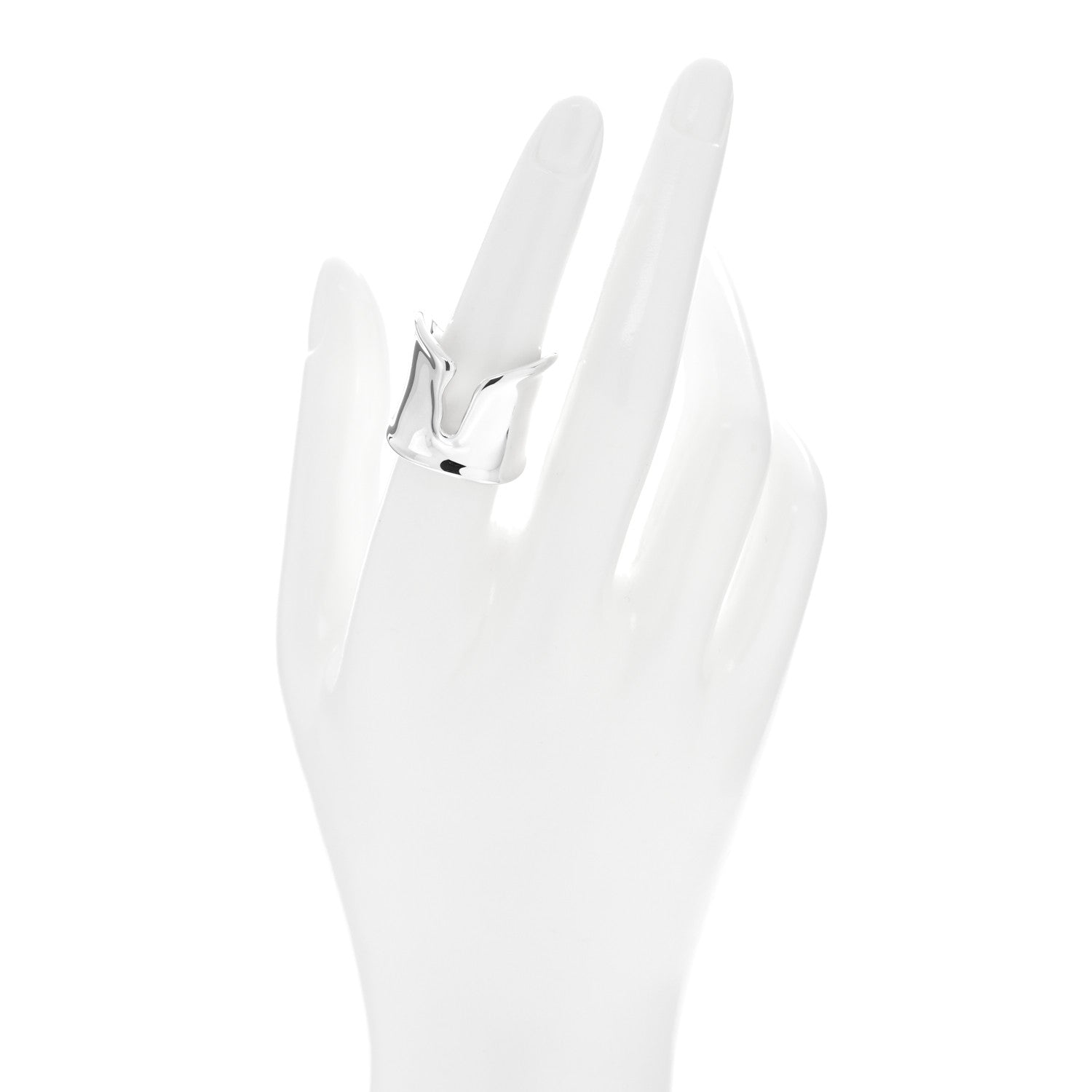 Tiffany Sterling Silver Elsa Peretti Split Ring 55 7.25 2 of 5