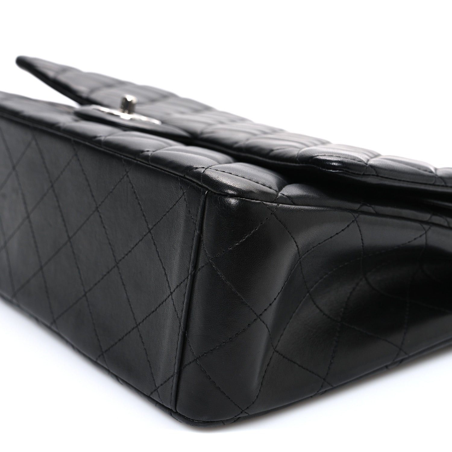 Chanel Lambskin Quilted Maxi Double Flap Black 10 of 11