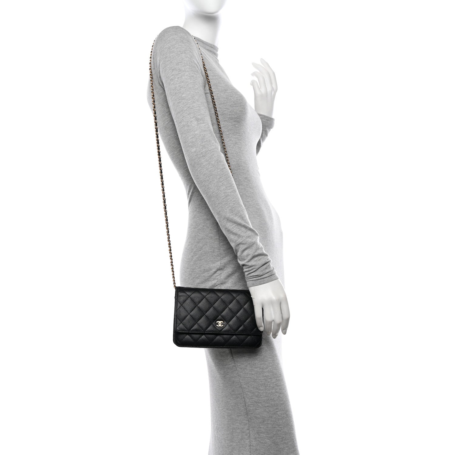 Chanel Caviar Quilted Wallet on Chain WOC Black 2 of 21