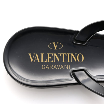Valentino Garavani PVC Jelly Rockstud Bow Thong Sandals 38 Black 8 of 9
