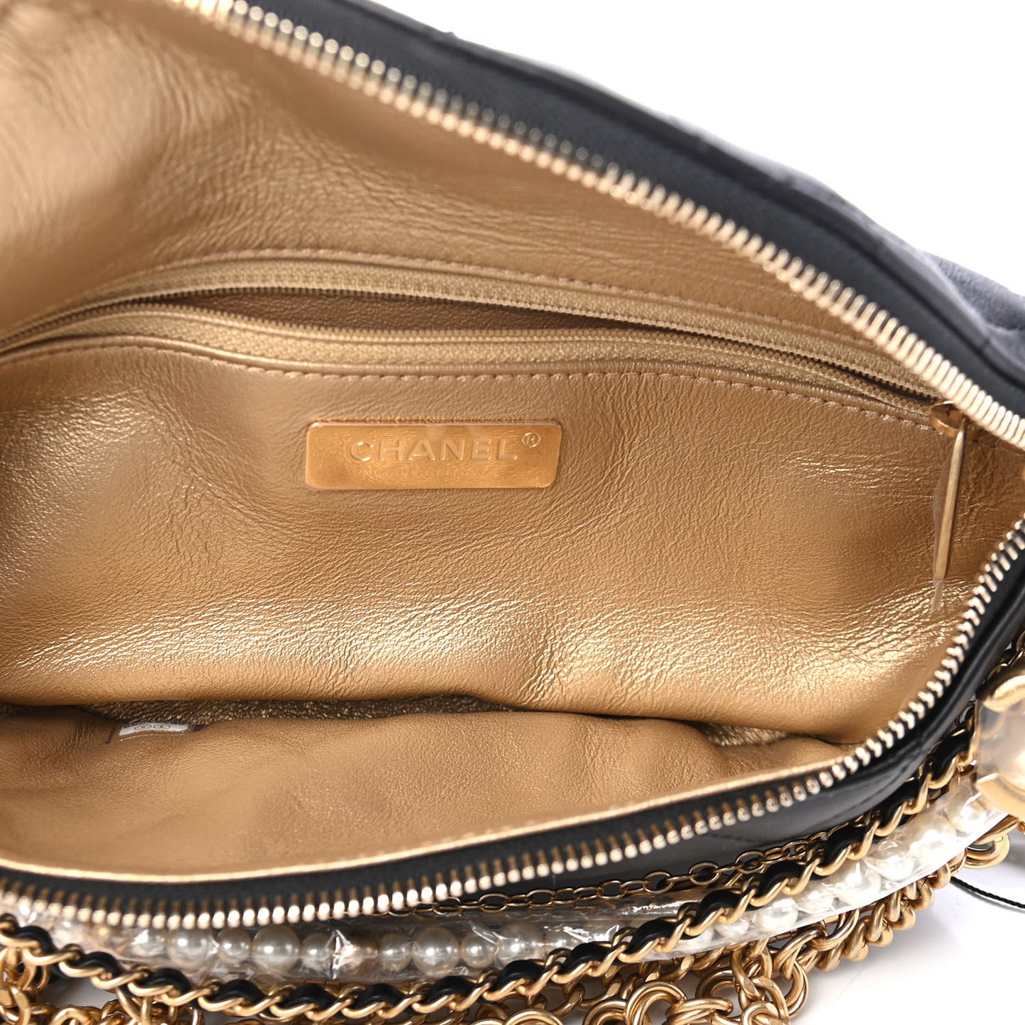 Lambskin Quilted All About Chains Waist Belt Bag Black