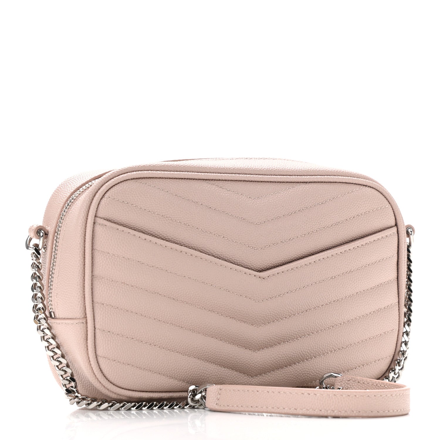 Saint Laurent Grain De Poudre Matelasse Monogram Mini Lou Camera Bag Marble Pink 3 of 9