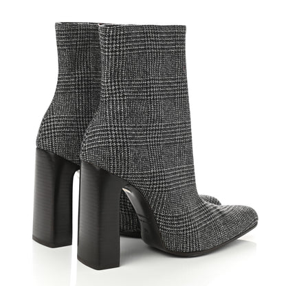 Balenciaga Wool Plaid Ankle Boots 39 Black 4 of 9