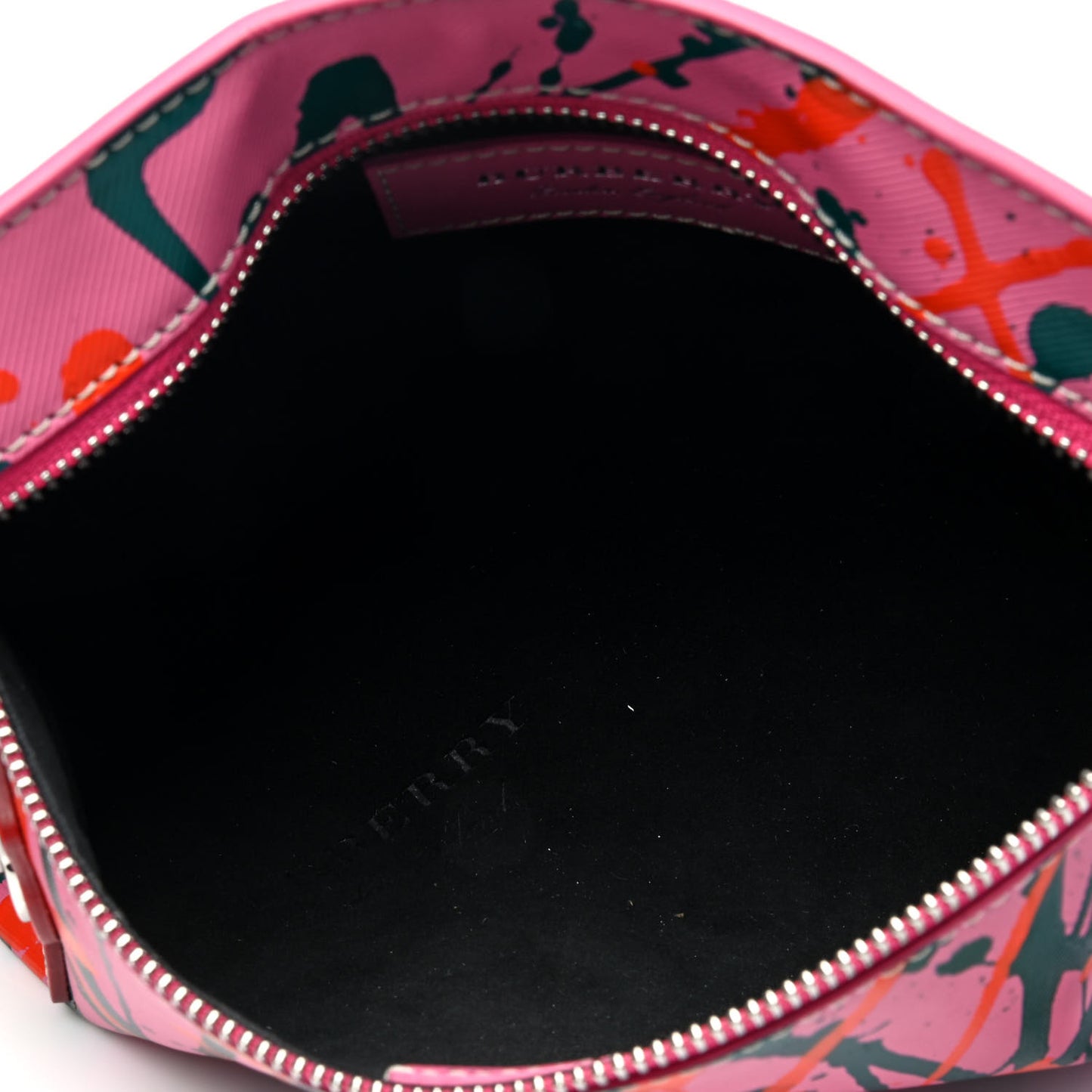 Trench Calfskin Splash Print Pouch Rose