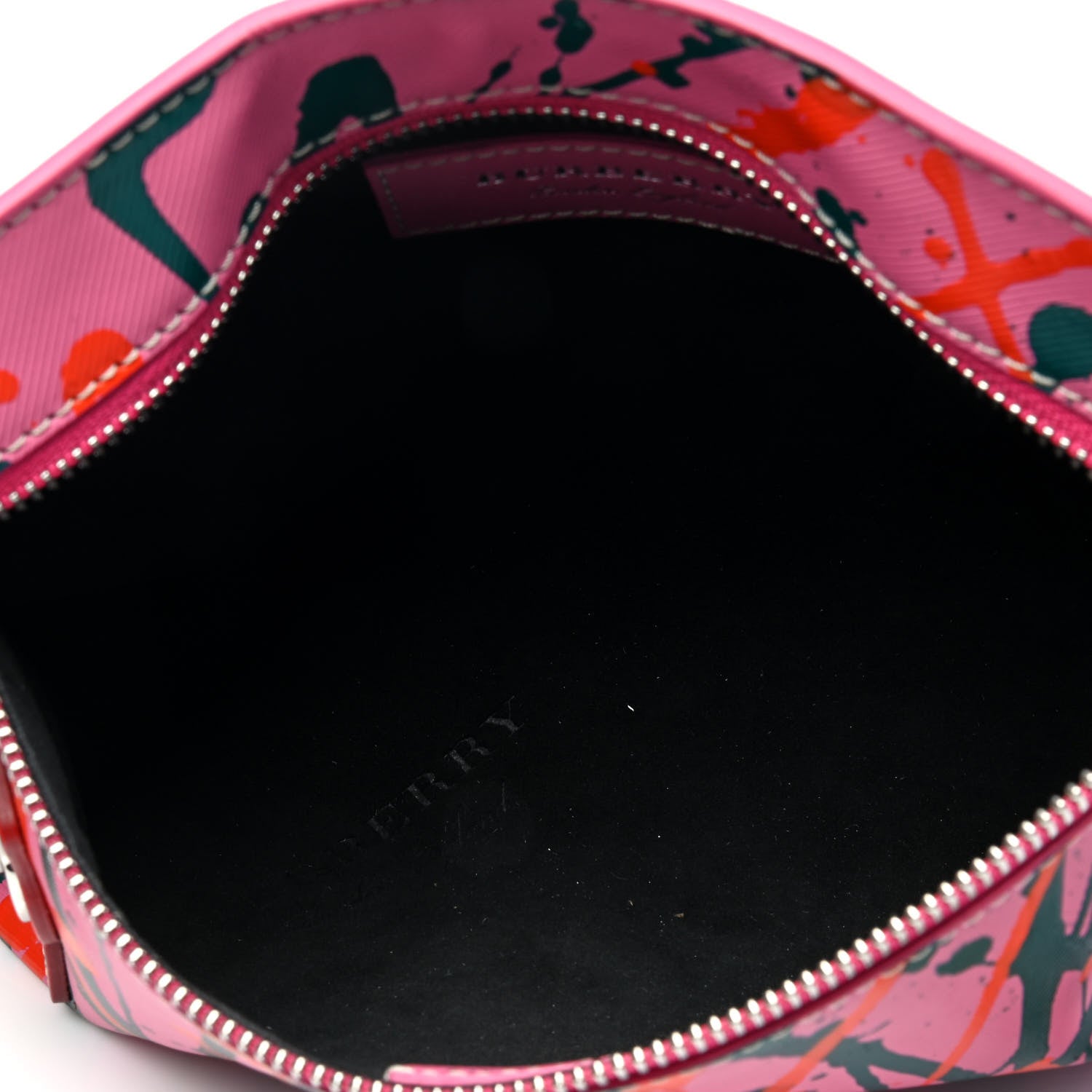 Burberry Trench Calfskin Splash Print Pouch Rose 4 of 5