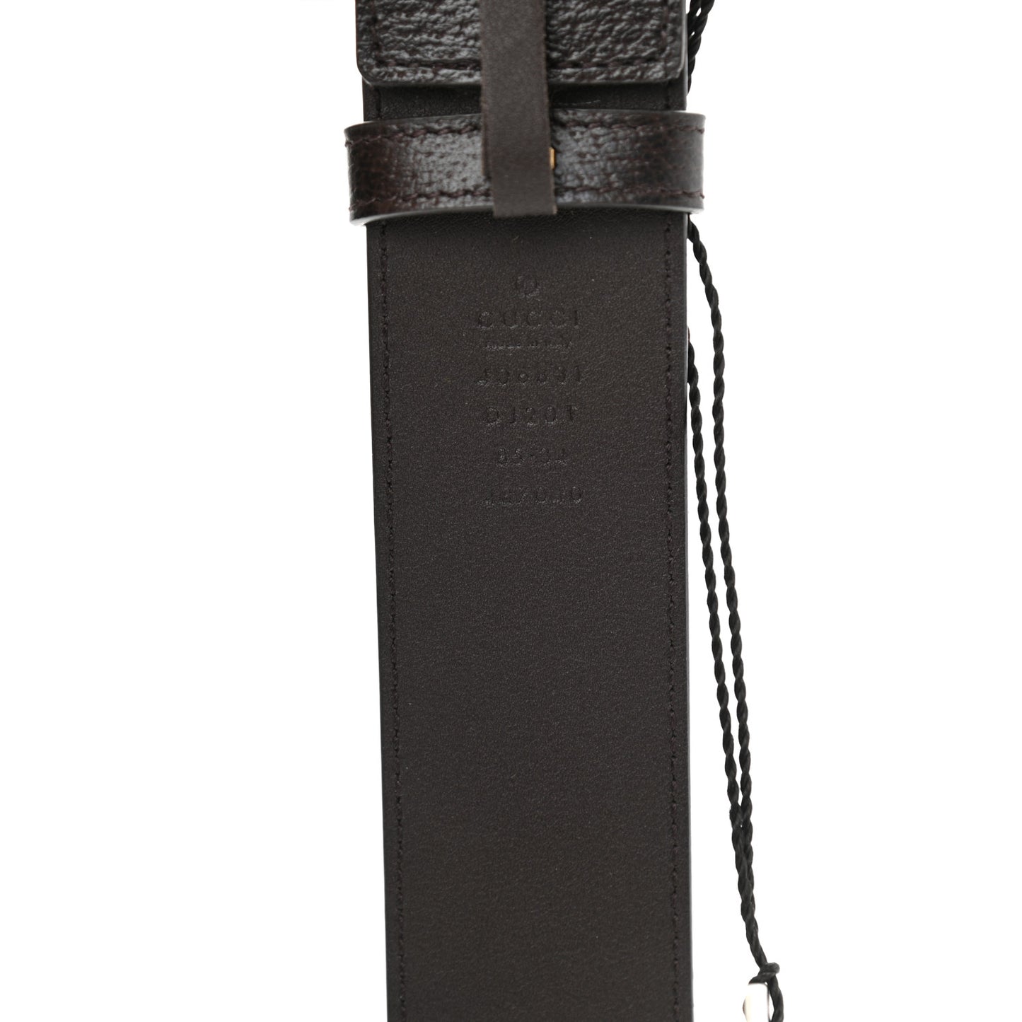Textured Dollar Calfskin Double G 40mm Belt 85 34 Dark Cocoa