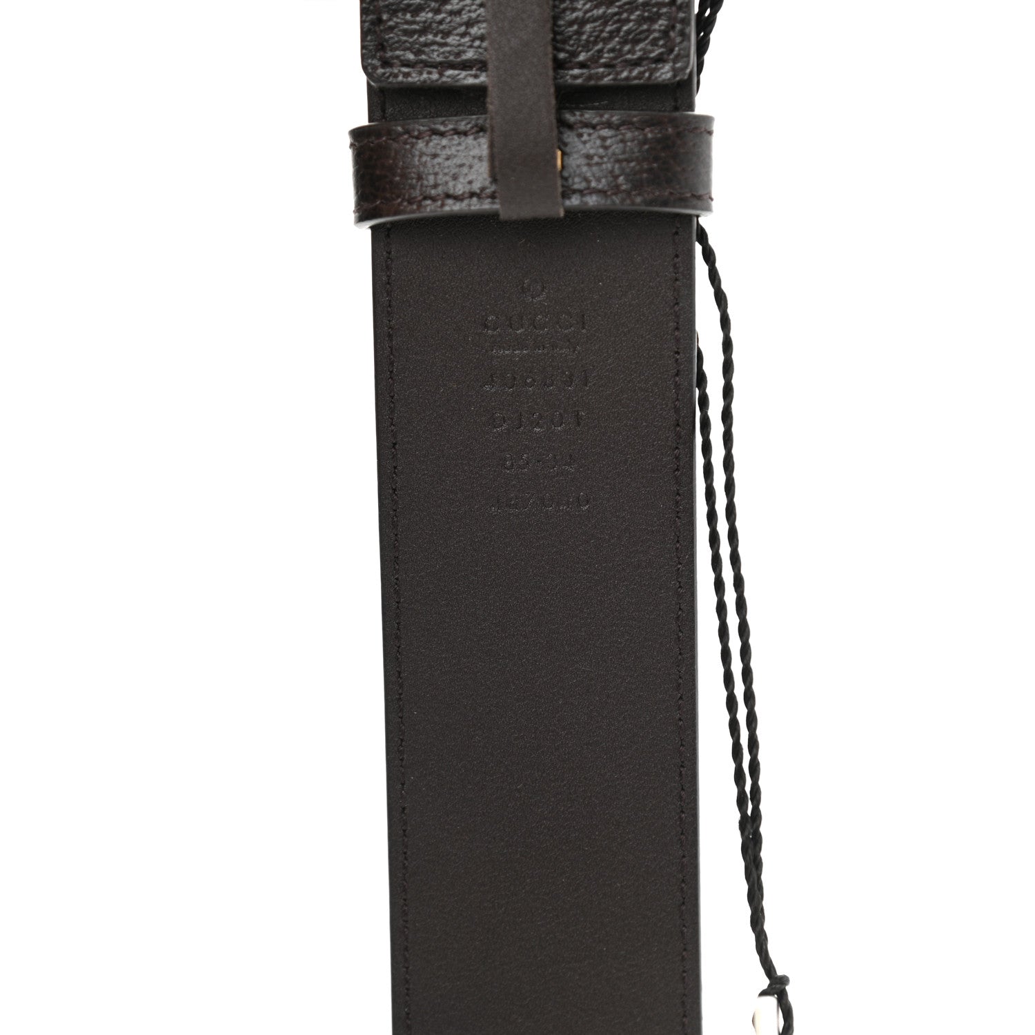 Gucci Textured Dollar Calfskin Double G 40mm Belt 85 34 Dark Cocoa 3 of 5