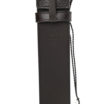 Gucci Textured Dollar Calfskin Double G 40mm Belt 85 34 Dark Cocoa 3 of 5