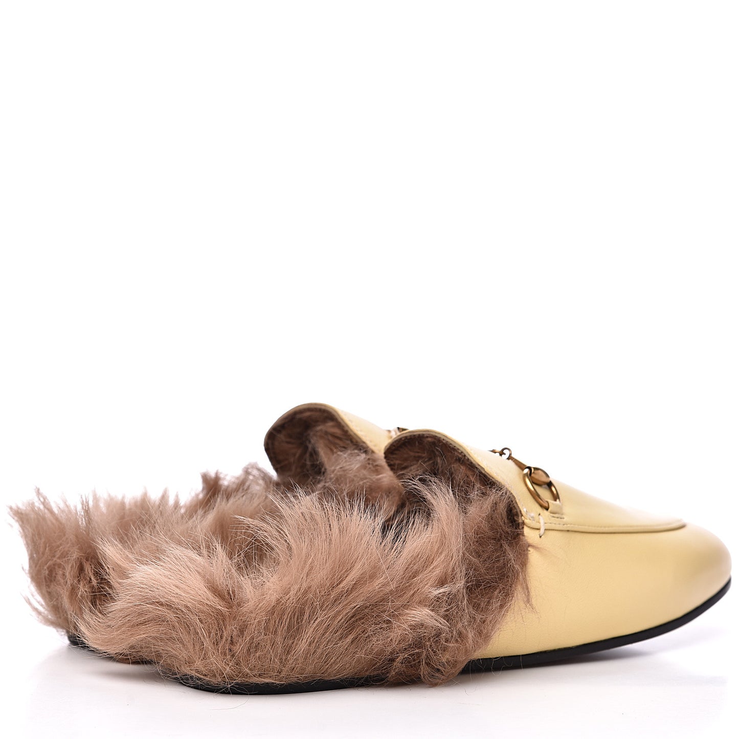 Malaga Kid Fur Womens Princetown Slippers 38 Burro
