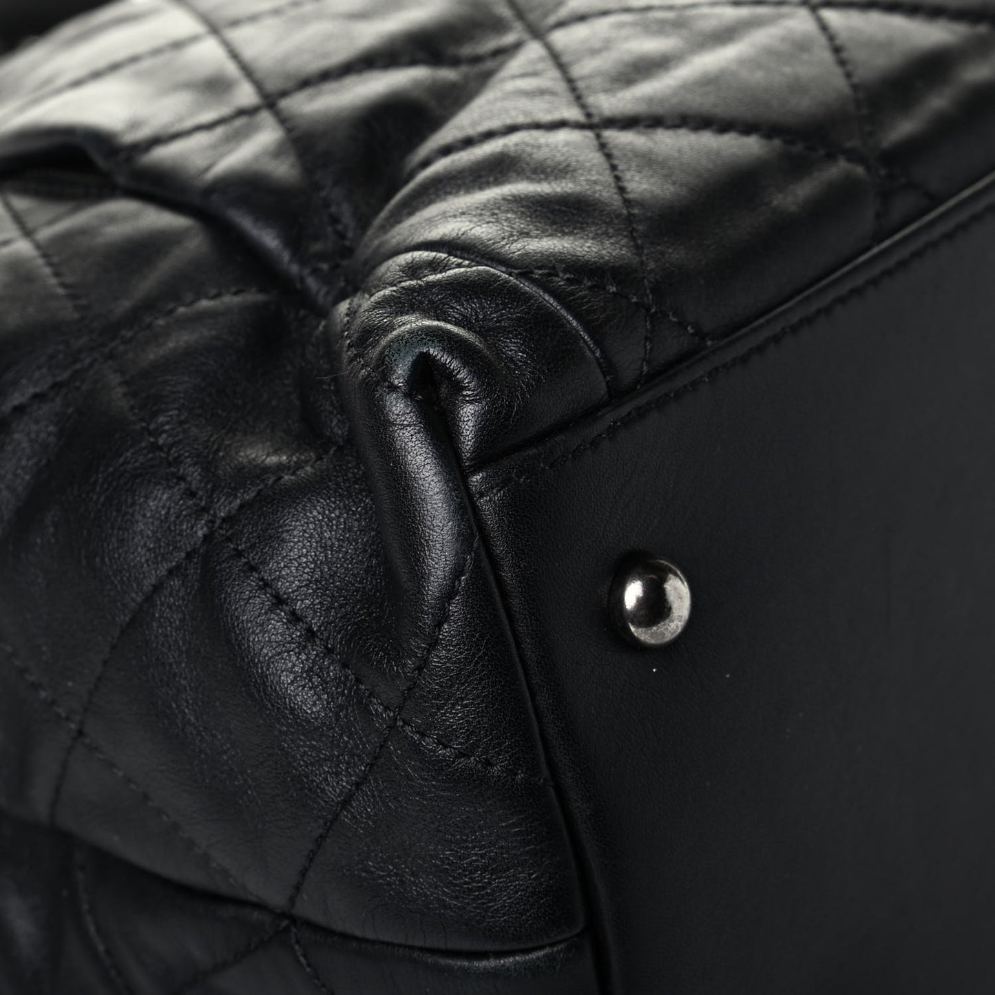 Lambskin Quilted Tote Black