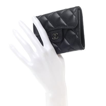 Chanel Caviar Quilted Flap Card Holder Wallet Navy Blue 2 of 9