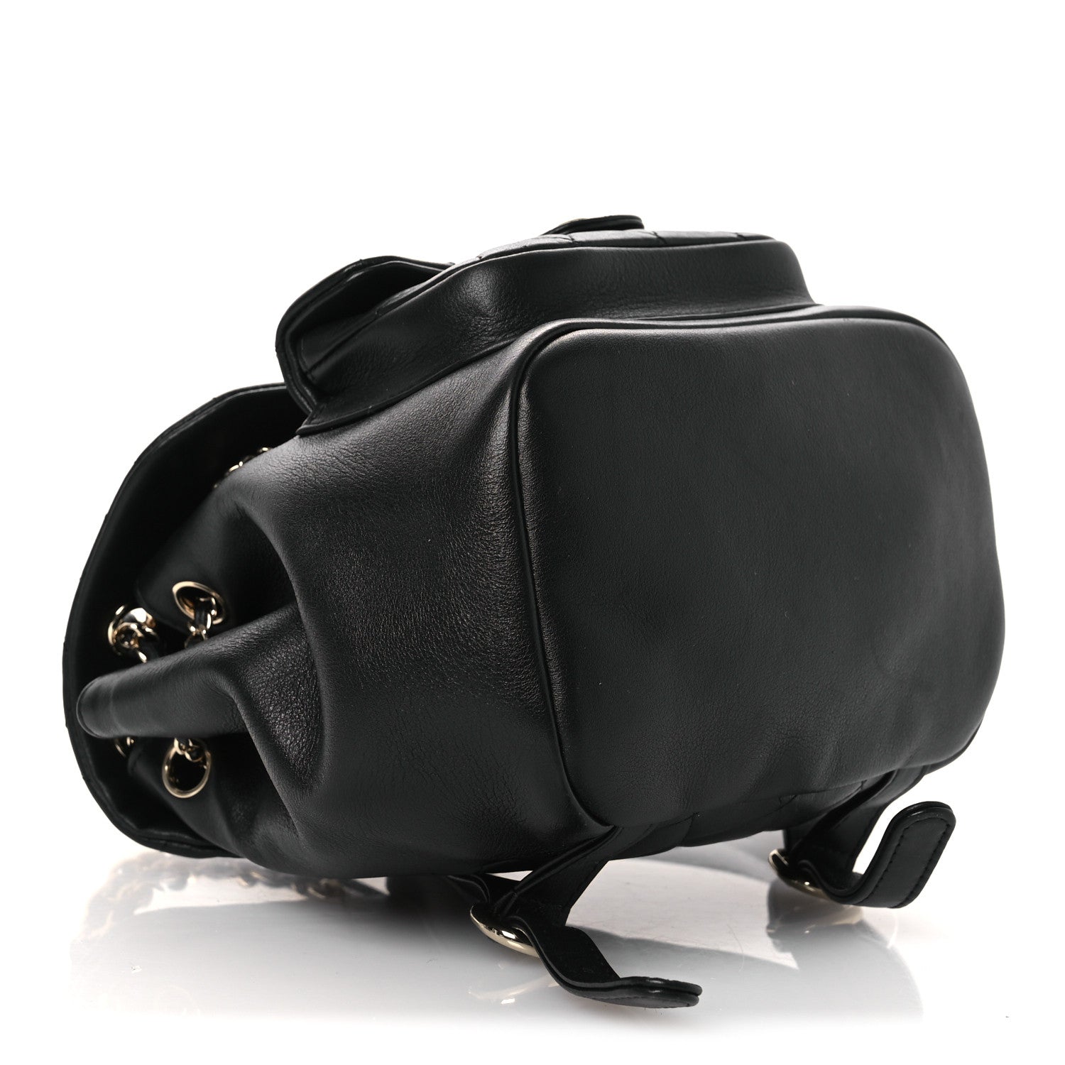 Chanel Lambskin Quilted Small Duma Drawstring Backpack Black 4 of 13