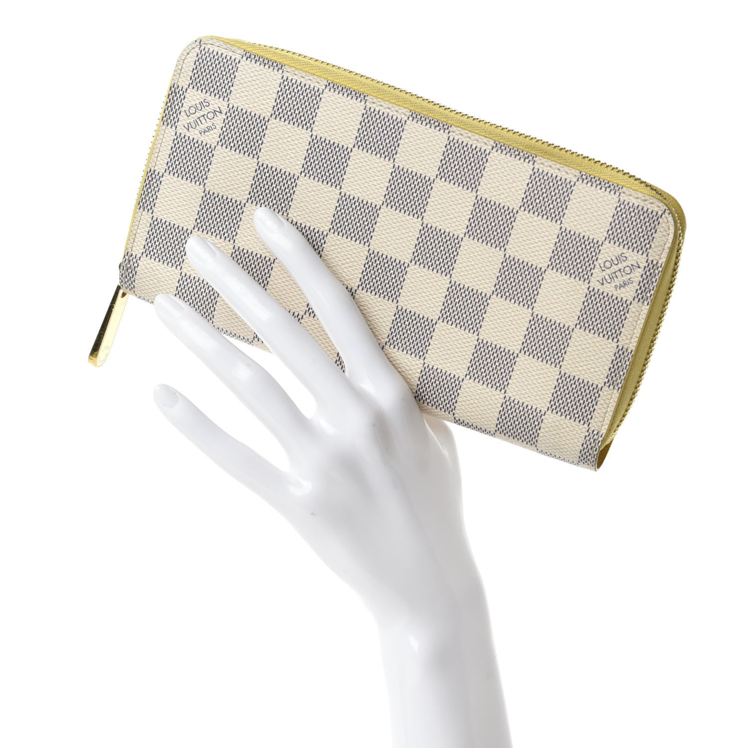 Louis Vuitton Damier Azur Zippy Wallet Jaune Pale 2 of 7