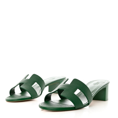 Hermes Epsom Oasis Sandals 38 Vert Cactus 3 of 9