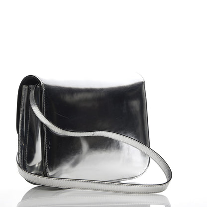 Celine Mirror Box Calfskin Medium Classic Box Flap Bag Silver 3 of 15