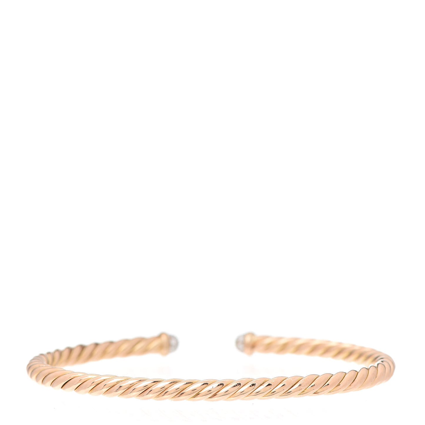 18K Rose Gold Diamond 4mm Cablespira Bracelet