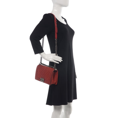 Chanel Iridescent Caviar Quilted Medium Boy Flap Red 2 of 12