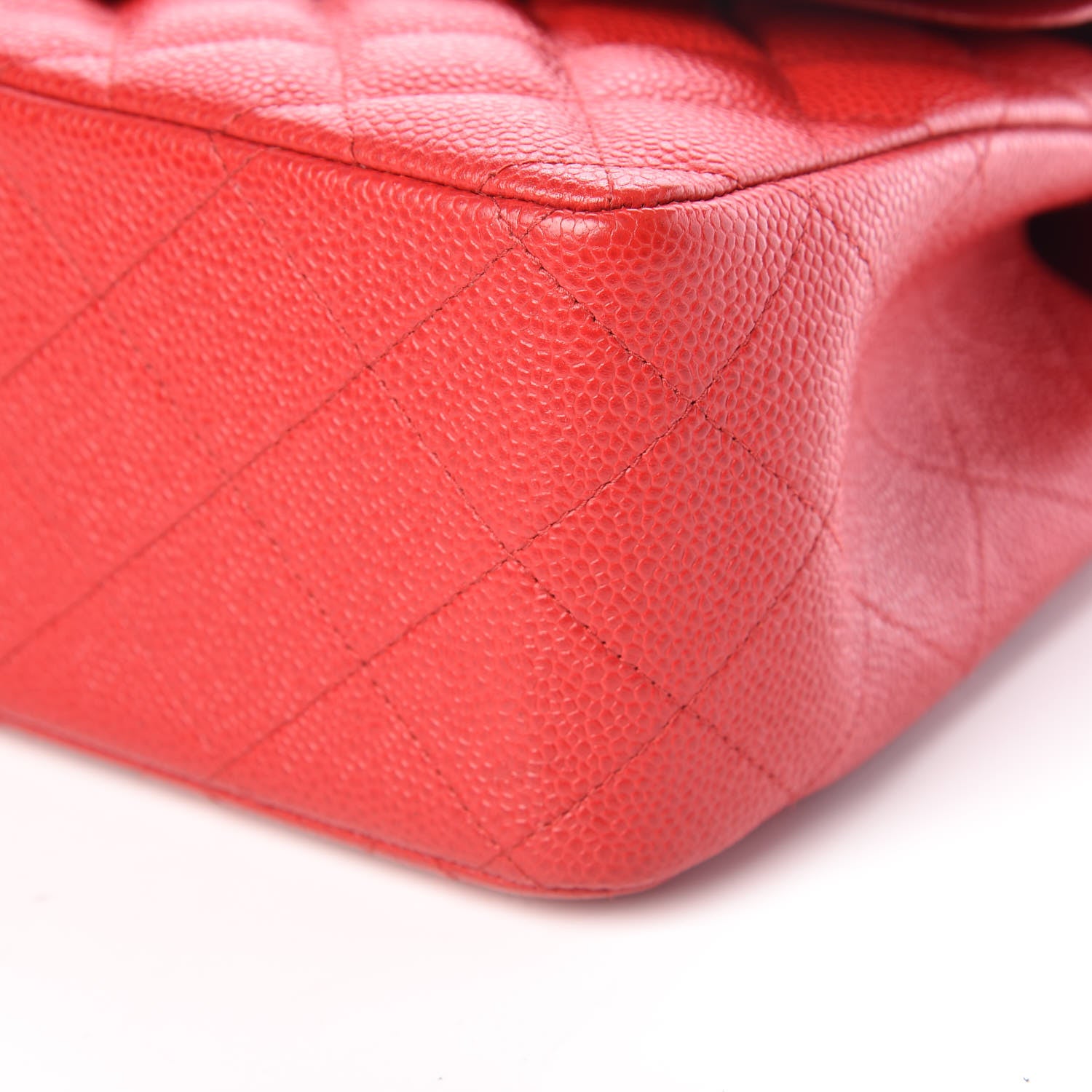 Chanel Caviar Quilted Jumbo Double Flap Red 9 of 9