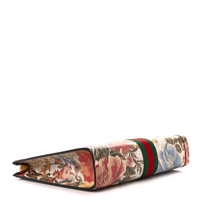 Gucci GG Supreme Monogram Water Flora Web Ophidia Pouch Beige White Multicolor 4 of 10