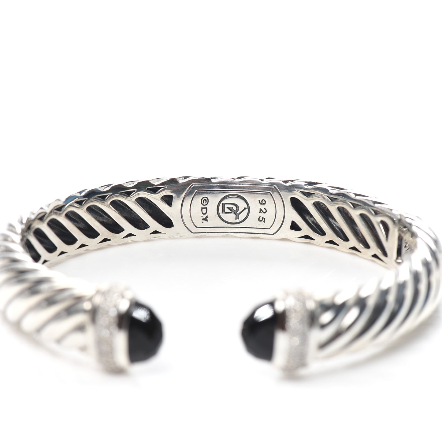 Sterling Silver Diamond Black Onyx 10mm Waverly Bracelet