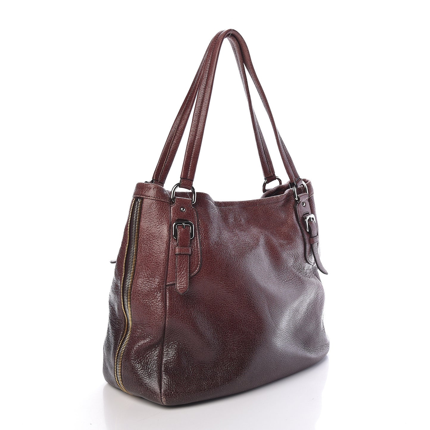 Cervo Lux Ombre Zippered Tote Lampone