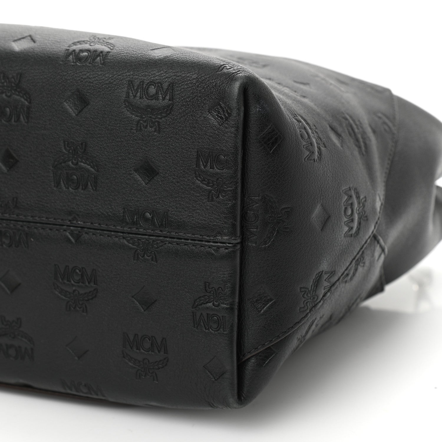 MCM Calfskin Ottomar Monogram Medium Klara Hobo Black 9 of 10