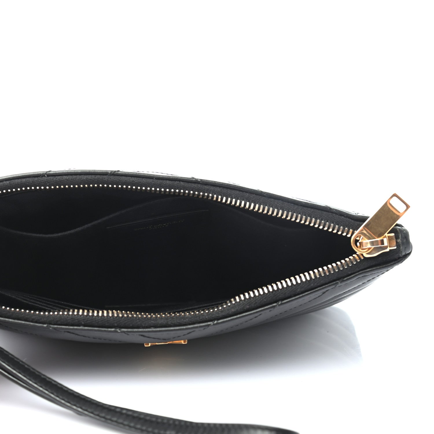 Saint Laurent Calfskin Matelasse Chevron Monogram A5 Wristlet Black 5 of 7