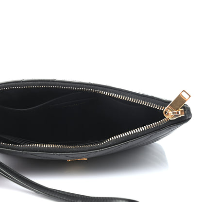 Saint Laurent Calfskin Matelasse Chevron Monogram A5 Wristlet Black 5 of 7