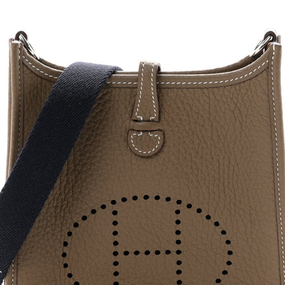 Hermes Taurillon Clemence Evelyne TPM Etoupe Bleu Indigo 8 of 11