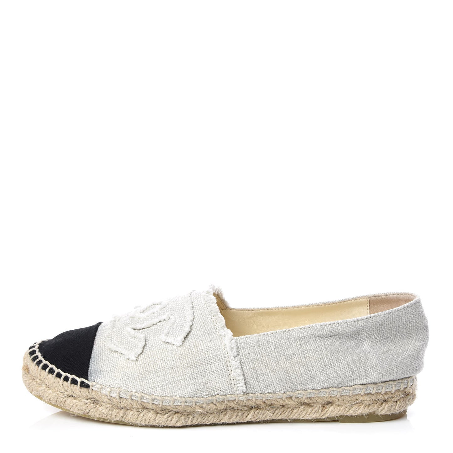Linen CC Espadrilles 37 Beige Black