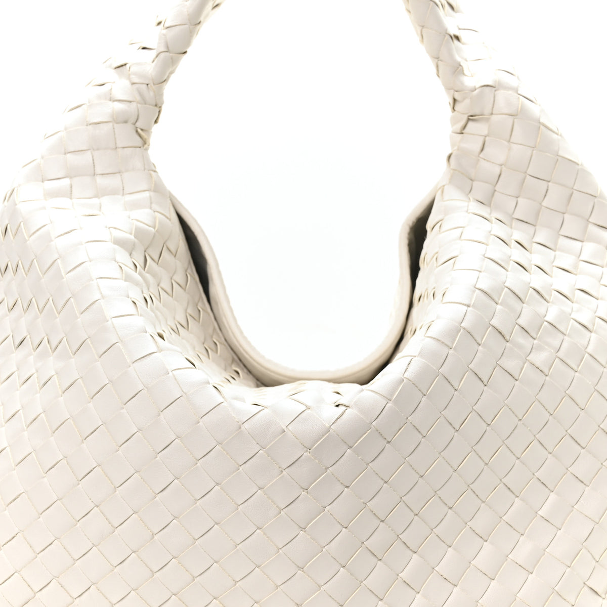 Bottega Veneta Calfskin Intrecciato Large Hop White 8 of 10