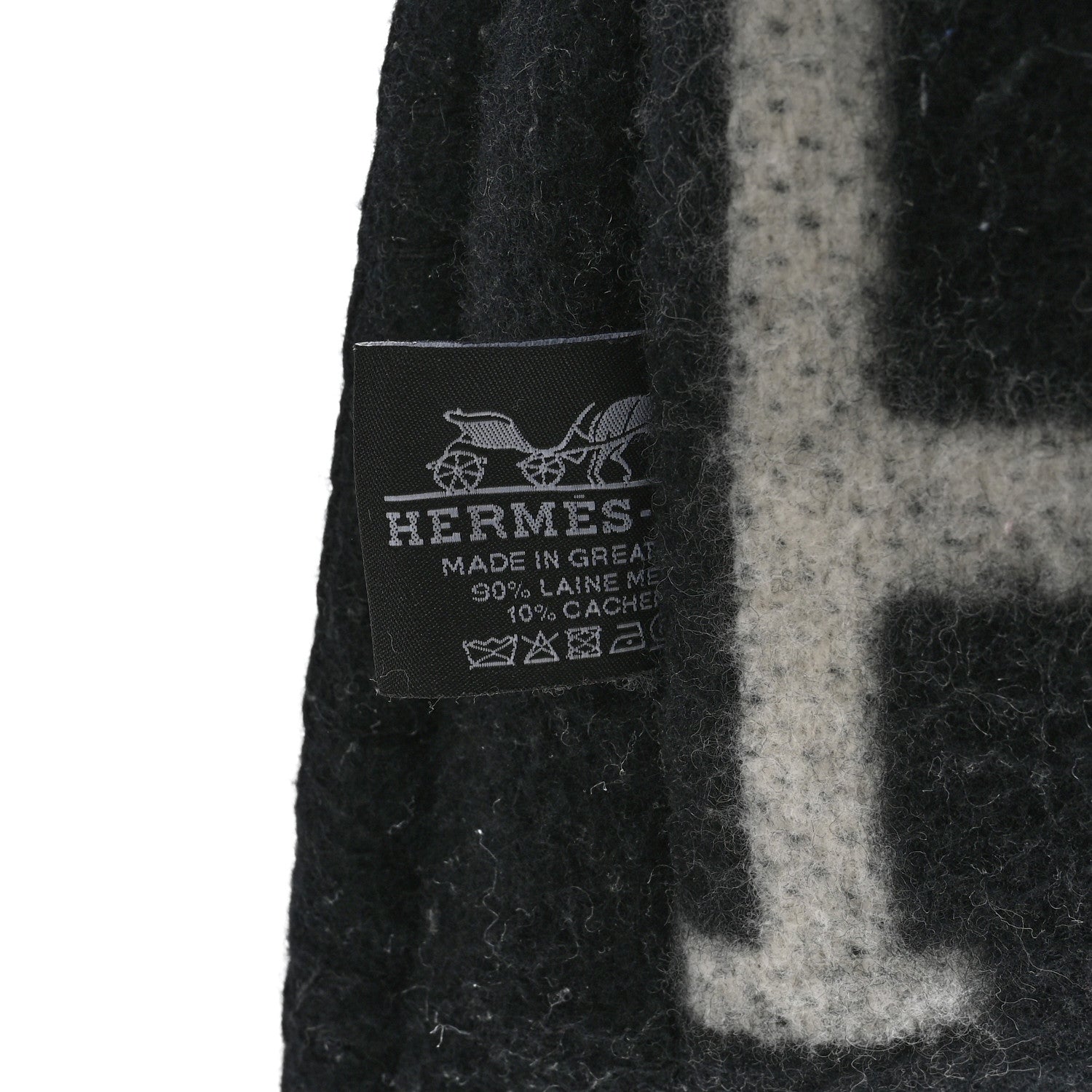 Hermes Wool Cashmere Avalon Pillow PM Ecru Gris Fonce 3 of 3