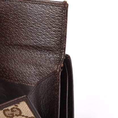 Gucci Monogram Metal Bar Continental Flap Wallet Beige Ebony Dark Brown 8 of 18