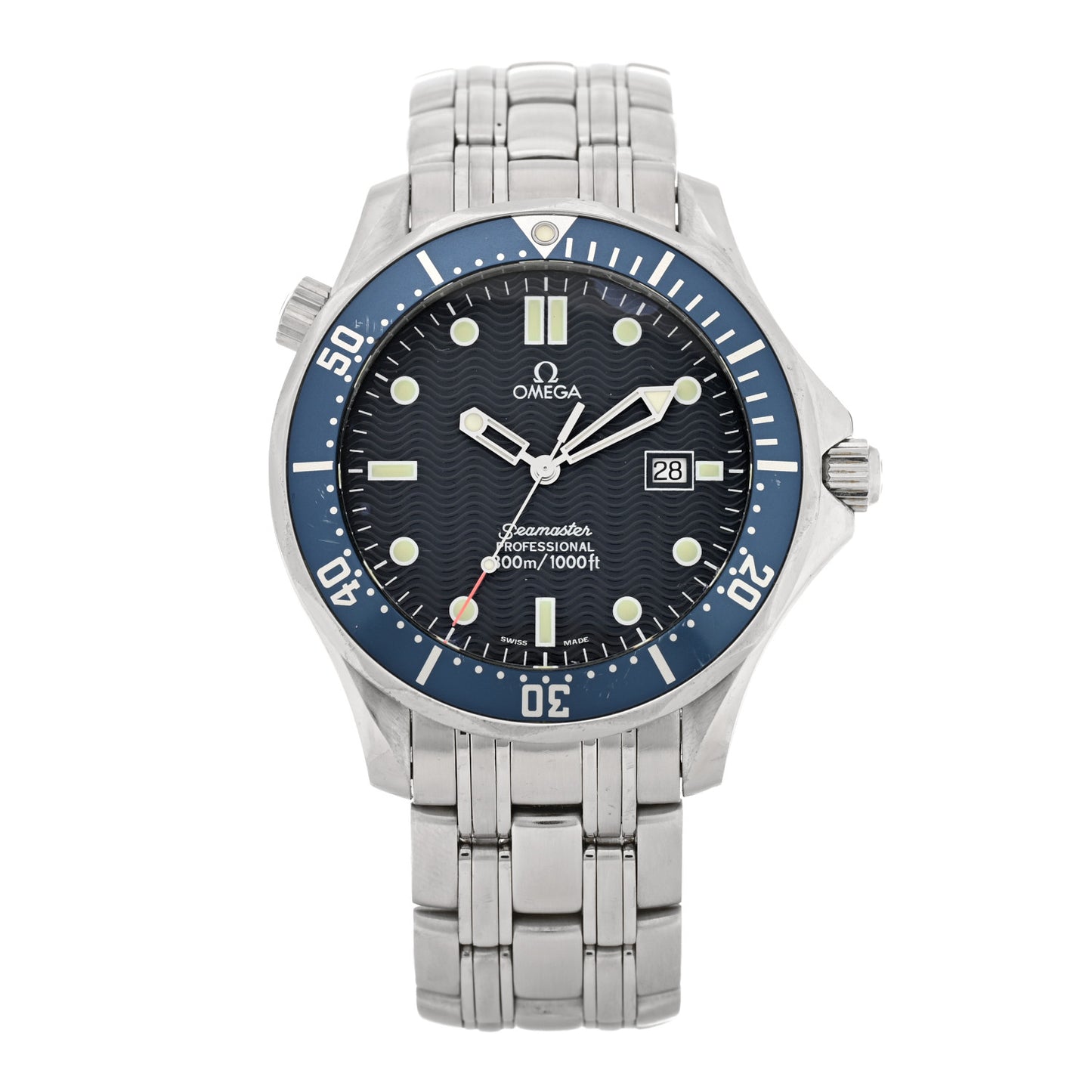 Stainless Steel 41mm Seamaster Professional Quartz Watch Blue 2221.80