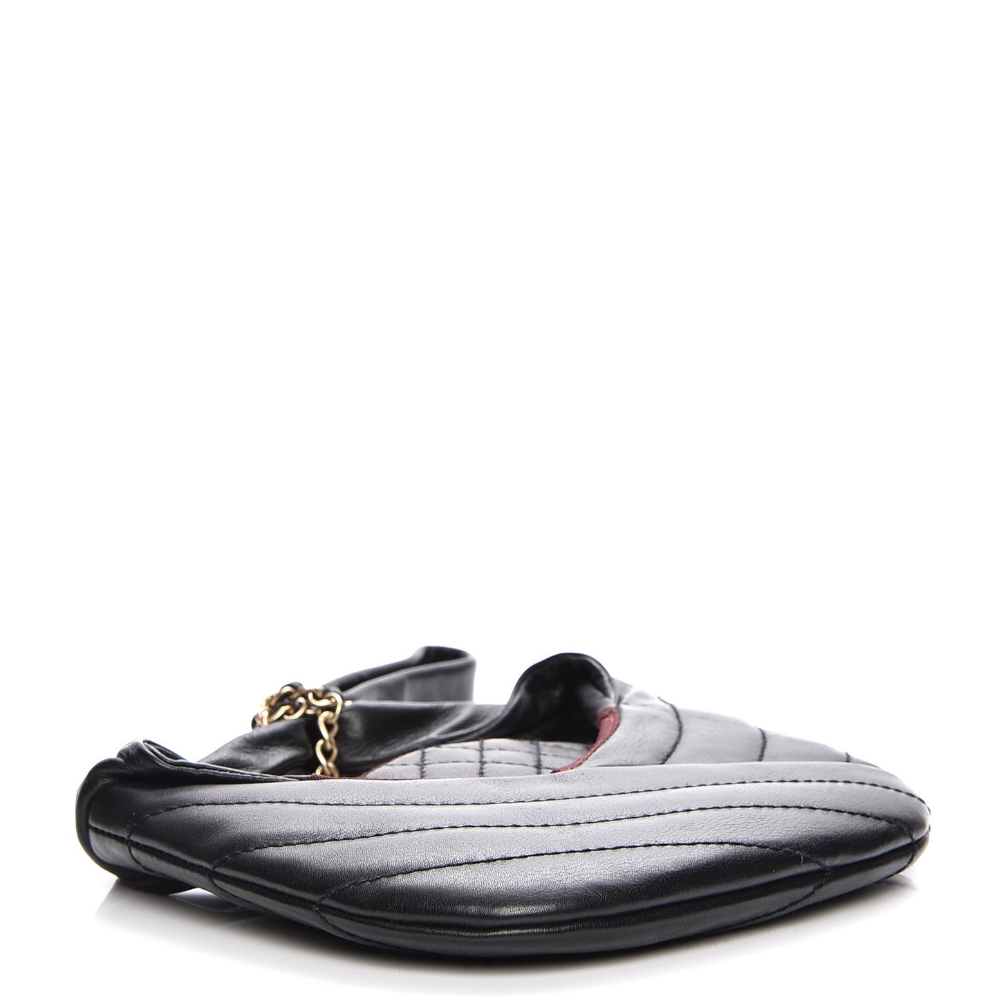 Calfskin Quilted Small Chain Evening Bag Black