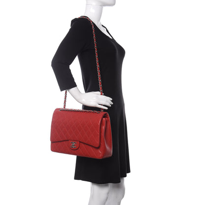 Chanel Caviar Quilted Maxi Double Flap Red 2 of 13