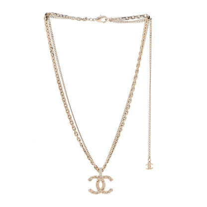 Chanel Crystal CC Multi Strand Chain Necklace Gold 3 of 6