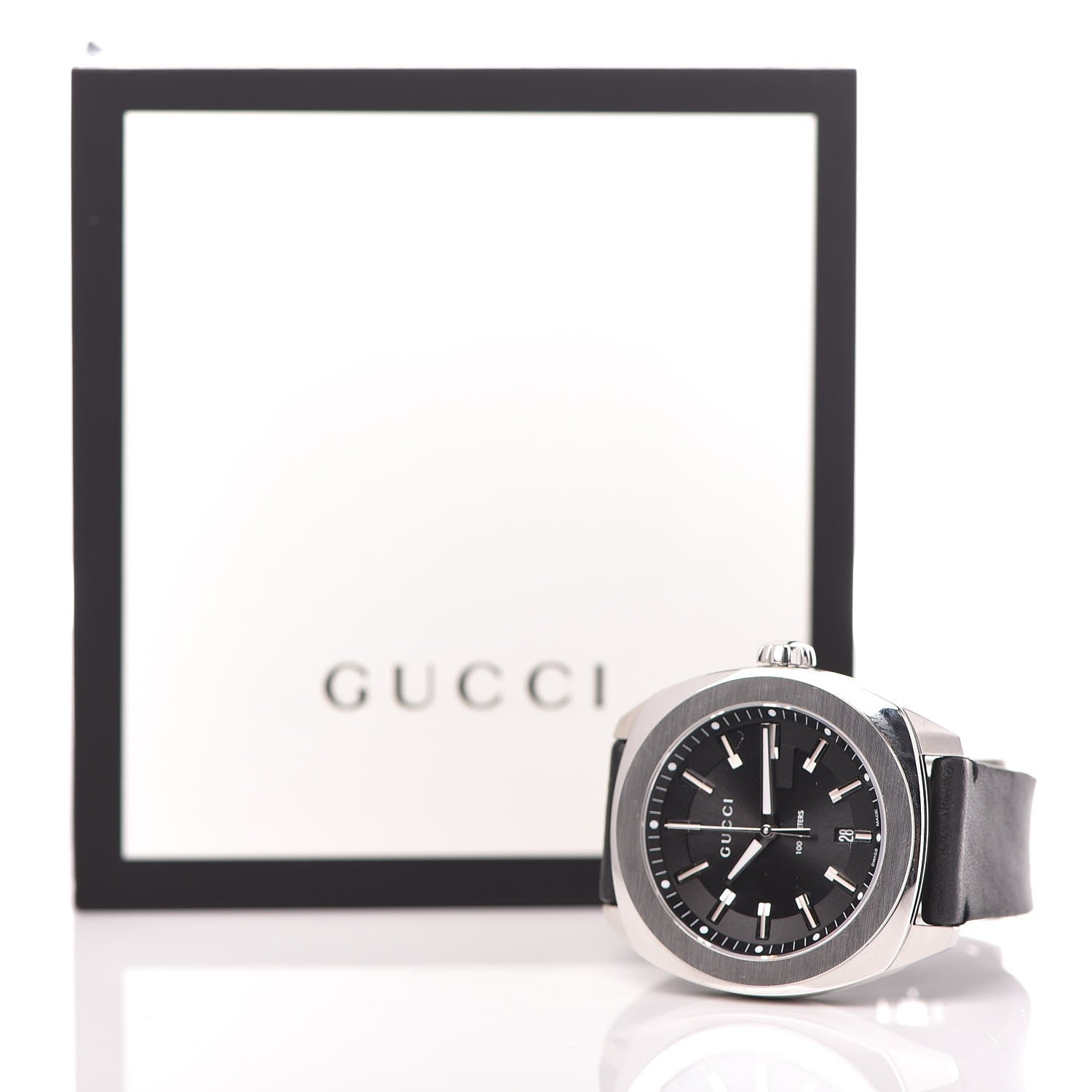 Gucci Stainless Steel Calfskin 44mm GG2570 Toscano Quartz Watch Black 9 of 9