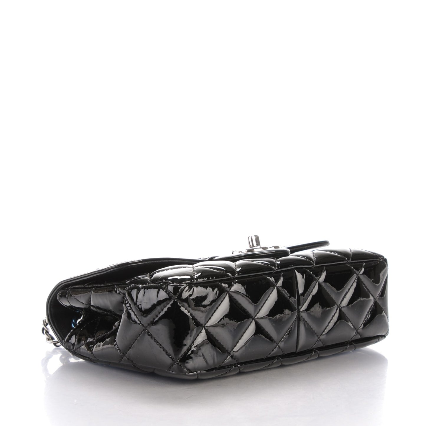 Patent Quilted Small Coco Shine Flap Black