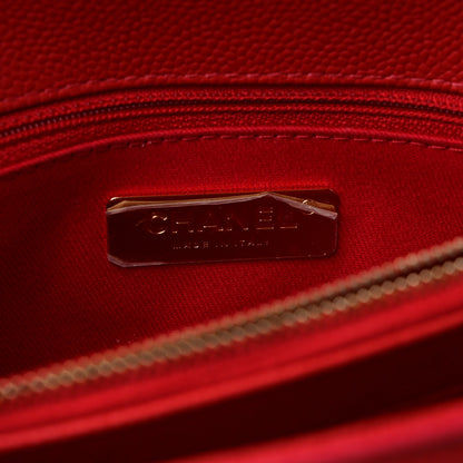 Chanel Grained Calfskin Small Stitched Flap Red 6 of 12