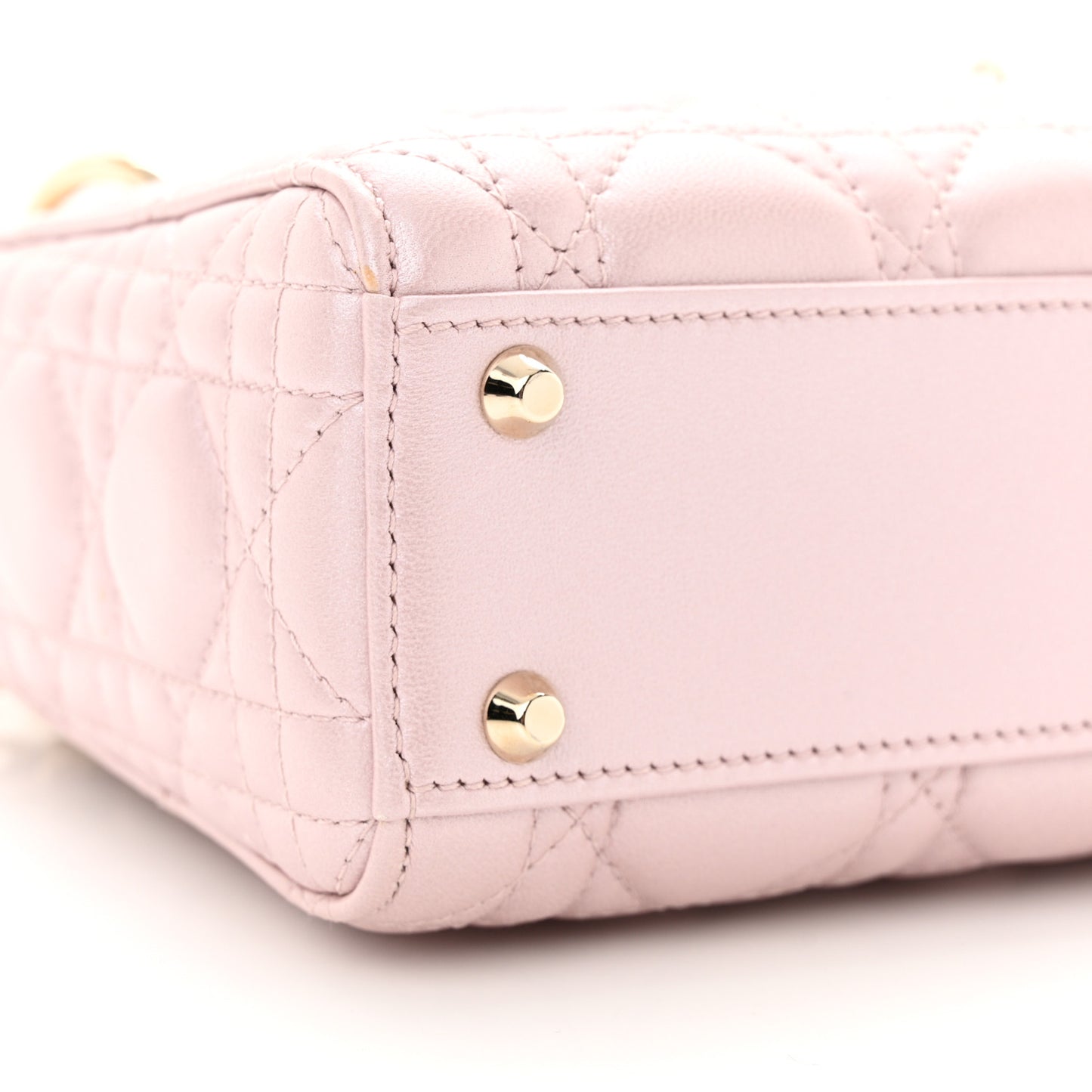 Metallic Lambskin Cannage Mini Lady Dior Lotus