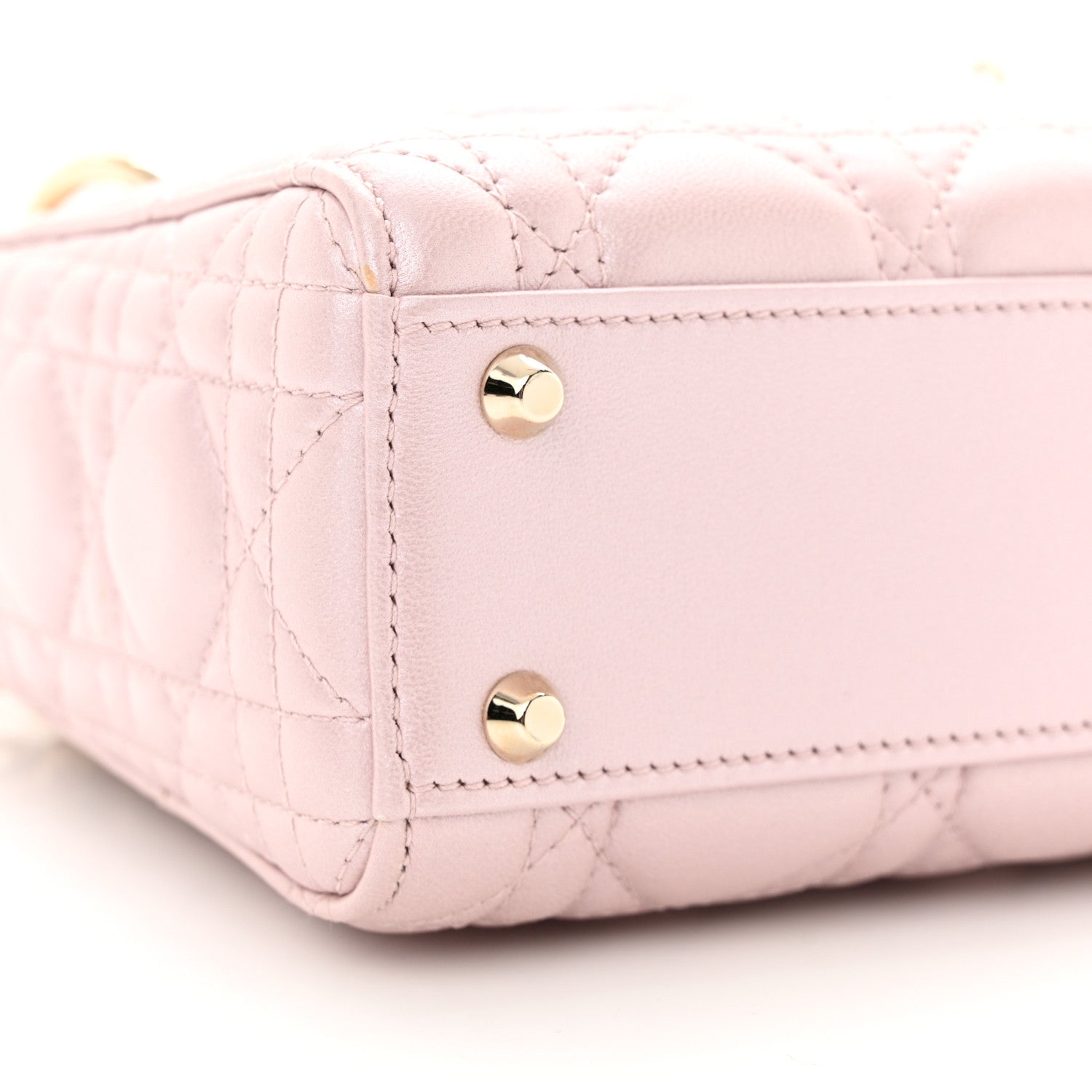 Christian Dior Metallic Lambskin Cannage Mini Lady Dior Lotus 8 of 12