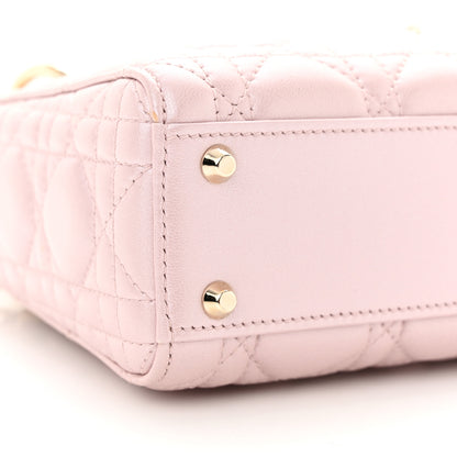 Christian Dior Metallic Lambskin Cannage Mini Lady Dior Lotus 8 of 12