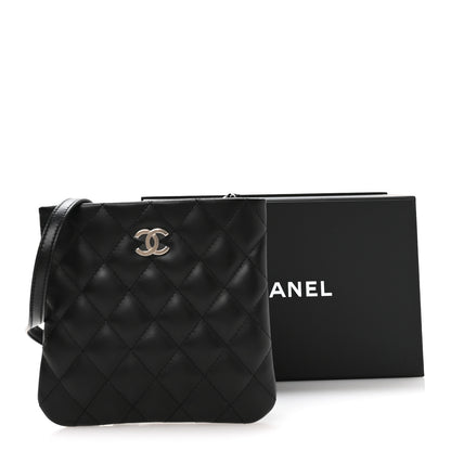 Chanel Lambskin Quilted Uniform Crossbody Bag Black 11 of 11