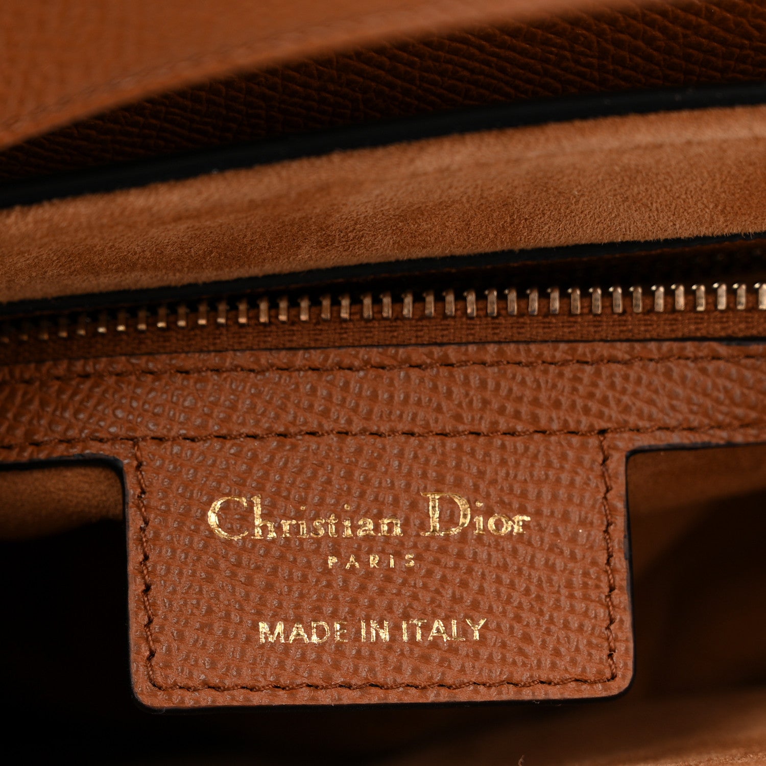 Christian Dior Grained Calfskin Saddle Bag With Strap Camello 6 of 11
